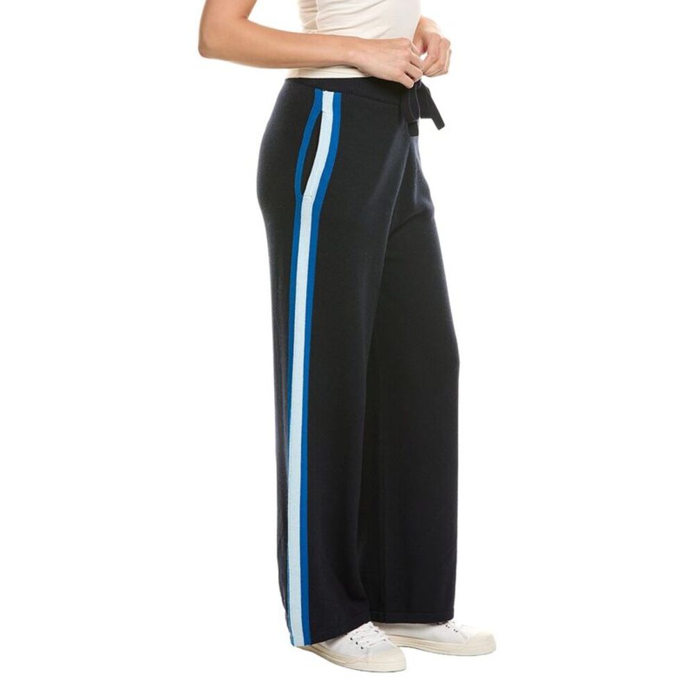 Brodie Cashmere Womens  Varsity Cashmere-Blend Jogger, Navy